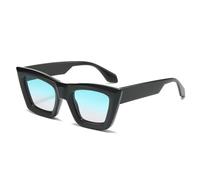 HPIRME Lunettes de soleil de luxe vintage œil de chat bicolores pour femmes, protection UV400, verres dégradés tendance pour hommes (noir, vert, rose)