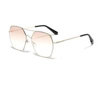 HPIRME Lunettes de soleil dégradées pour femmes, monture en alliage polygonal, tendance (thé dégradé)