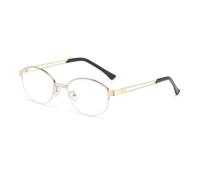 HPIRME Lunettes de soleil demi-monture irrégulières pour femmes et hommes, style vintage, luxe, punk, UV400 (doré)