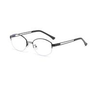 HPIRME Lunettes de soleil demi-monture irrégulières pour femmes et hommes, style vintage, luxe, punk, UV400 (noir)