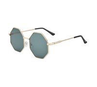 Lunettes de Soleil Hexagonales en métal Vintage Femmes Hommes Lunettes de Soleil Miroir de Conduite rétro UV400,1, Taille Unique