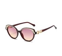HPIRME Lunettes de soleil œil de chat dégradées de luxe pour femmes et hommes, protection UV400 (rouge rose thé)