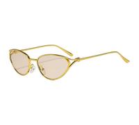 HPIRME Lunettes de soleil œil de chat en métal tendance UV400 (Champagne)