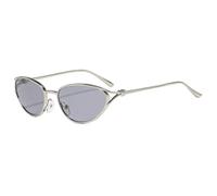 HPIRME Lunettes de soleil œil de chat en métal tendance UV400 (gris clair)