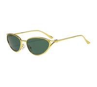 HPIRME Lunettes de soleil œil de chat en métal tendance UV400 (vert foncé)