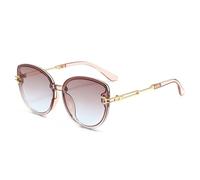 HPIRME Lunettes de soleil œil de chat femmes hommes lunettes de soleil dégradées monture en métal nuances d'extérieur dames, bleu thé, taille unique