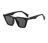 HPIRME Lunettes de soleil œil de chat rétro de luxe assorties pour femmes et hommes, protection UV400 (noir)