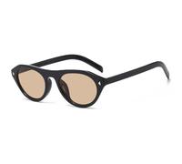 HPIRME Lunettes de soleil œil de chat tendance pour hommes et femmes, style vintage steampunk à rivets, protection UV400 (noir thé)