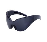 HPIRME Lunettes de Soleil Masque Steampunk Femmes Lunettes de Soleil Punk Hommes Enroulables Lunettes Une Pièce Lunettes, C1 Noir Gris, Taille Unique