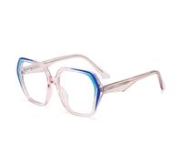 HPIRME Lunettes de soleil occultantes grande taille, monture femme, charnière à ressort, forme œil de chat (bleu/rose)
