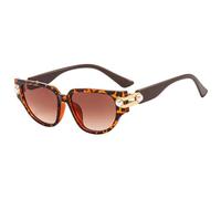 HPIRME Lunettes de Soleil Oeil de Chat Femme Rétro Conduite Lunettes de Soleil à Monture en Métal Ronde pour Femme Miroir UV400,4, Taille Unique