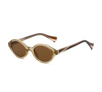 HPIRME Lunettes de soleil ovales à âme métallique (marron sable)