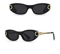 HPIRME Lunettes de soleil ovales femme demi-métal beige marron rétro lunettes de soleil pour femmes lunettes, bordeaux, taille unique