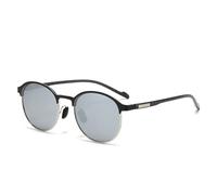 HPIRME Lunettes de soleil polarisées en métal, monture demi-cercle couleur éclatante, pour hommes et femmes (NOUVEAUTÉ 2 Argent)