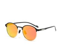 HPIRME Lunettes de soleil polarisées en métal, monture demi-cerclée, couleur tendance, pour hommes et femmes (nouveauté 3 rouges)