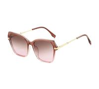 HPIRME Lunettes de soleil Polygon à double couleur pour femmes, verres dégradés tendance, protection UV400 (rose thé)