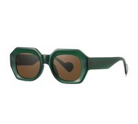 HPIRME Lunettes de soleil Polygon pour femmes, protection UV400 (thé vert)