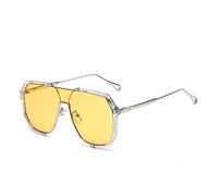 HPIRME Lunettes de soleil polygonales à grand cadre Lunettes concaves, 1, taille unique