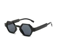 HPIRME Lunettes de soleil polygone femmes miroir rétro lunettes de soleil pour femmes nuances vintage femme noir, 1, taille unique