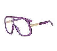 HPIRME Lunettes de soleil Punk One-Piece Oversized pour femmes, de luxe, avec protection UV400 (violet clair)