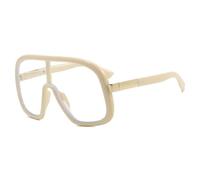 HPIRME Lunettes de soleil Punk One-Piece Oversized pour femmes, luxe homme UV400 (beige transparent)