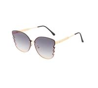 HPIRME Lunettes de soleil rectangulaires en forme de papillon pour femmes, petite monture (double gris)
