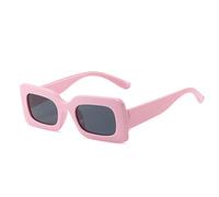 HPIRME Lunettes de soleil rectangulaires Femme Femme Lunettes de soleil Homme Vintage Lunettes Shades UV400, Rose Gris, taille unique