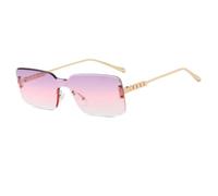 HPIRME Lunettes de soleil rectangulaires sans monture pour femmes, tendance, UV400 (violet/rose)