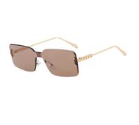 HPIRME Lunettes de soleil rectangulaires sans monture pour femmes, UV400 (marron clair)