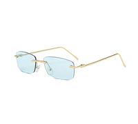 HPIRME Lunettes de soleil rectangulaires sans monture pour femmes, verres transparents, style océan, verres dégradés, verres UV400 (taille unique/2 pièces)