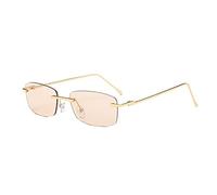 HPIRME Lunettes de soleil rectangulaires sans monture pour femmes, verres transparents, style vintage, verres dégradés, verres UV400 (taille unique/3 pièces)