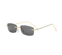 HPIRME Lunettes de soleil rectangulaires sans monture pour femmes, verres transparents, style vintage, verres dégradés, verres UV400 (taille unique/5)
