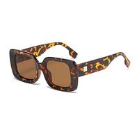 HPIRME Lunettes de soleil rectangulaires vintage femmes lunettes de soleil carrées pour hommes lunettes roses dames nuances UV400, léopard, taille unique