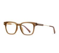 HPIRME Lunettes de soleil rétro à rivets, montures tendance, charnière à ressort (Tea)