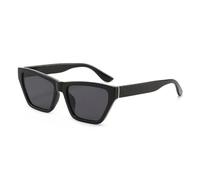 HPIRME Lunettes de soleil rétro œil de chat dégradées pour femmes, monture imprimée contrastée, protection UV400 pour hommes (noir)