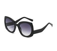 HPIRME Lunettes de soleil rétro œil de chat, verres dégradés couleur gelée, protection UV400, pour femmes et hommes (noir-gris)