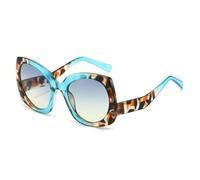 HPIRME Lunettes de soleil rétro œil de chat, verres dégradés couleur gelée, protection UV400, pour femmes et hommes (BlueFlower)