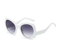 HPIRME Lunettes de soleil rétro œil de chat, verres dégradés couleur gelée UV400, pour femmes et hommes (blanc-gris).