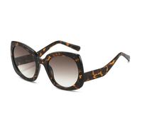 HPIRME Lunettes de soleil rétro œil de chat, verres dégradés couleur gelée UV400, pour femmes et hommes (Léopard-Marron)