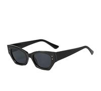 HPIRME Lunettes de soleil rétro pour femmes, petites lunettes rectangulaires (noires)
