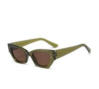 HPIRME Lunettes de soleil rétro pour femmes, petites lunettes rectangulaires (vertes)