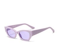 HPIRME Lunettes de soleil rétro pour femmes, petites lunettes rectangulaires (violet)