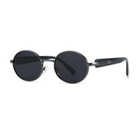 HPIRME Lunettes de soleil rétro rondes punk polarisées pour hommes et femmes (gris anthracite)