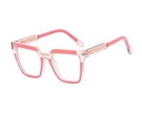 HPIRME Lunettes de soleil rétro tendance, monture bicolore, style œil de chat, grande taille, TR90 (C5 Rose)