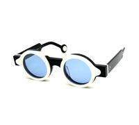 HPIRME Lunettes de soleil rondes en acétate à clip, design fait main, pour femmes et hommes, mode extérieure, protection UV400, style vintage (C4)