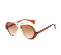 HPIRME Lunettes de soleil rondes rétro pour femmes et hommes, verres plats vintage pour l'extérieur (C6)