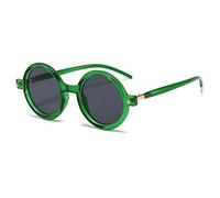 HPIRME Lunettes de soleil rondes rétro pour femmes, style vintage, UV400 (vert et noir)