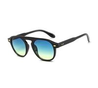 HPIRME Lunettes de soleil rondes rétro vintage pour hommes et femmes, verres à rivets tendance, protection UV400 (taille unique/1)