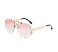 HPIRME Lunettes de soleil sans monture femmes hommes nuances transparentes lunettes de soleil femme cadre en métal, 5, taille unique