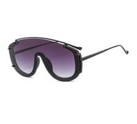 HPIRME Lunettes de soleil surdimensionnées pour femmes, lunettes de soleil à monture carrée siamoise vintage, gris, taille unique